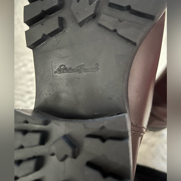 NEW Eddie Bauer Tall Boots Italian Leather Oxblood Rubber Tread Quality Size 11 - Picture 10 of 11